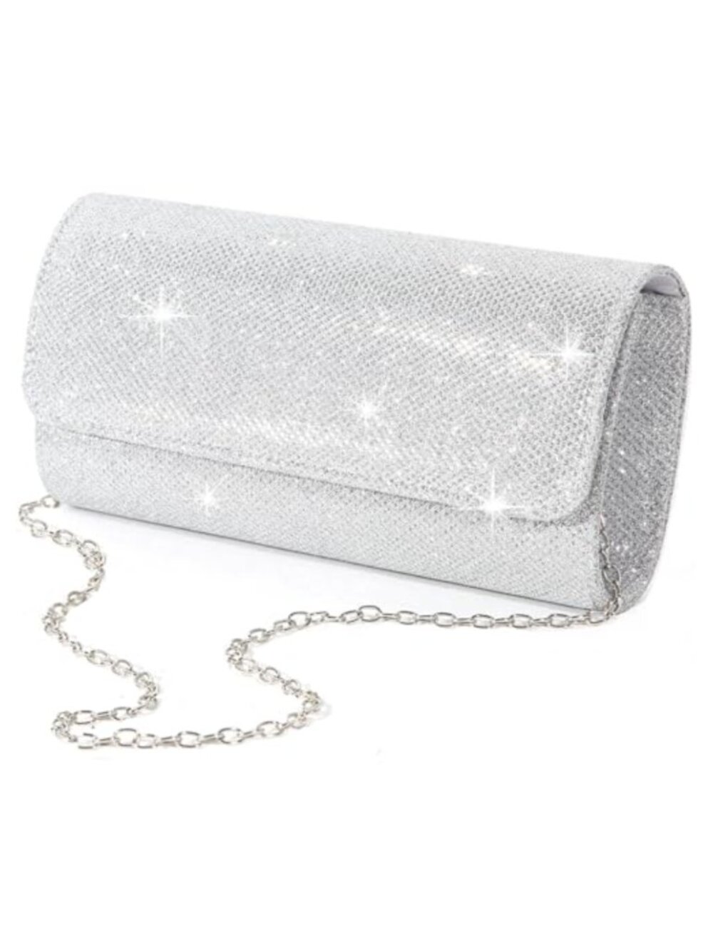 Glitter Clutch Evening Bag with Detachable Chain 3-in-1 Styles